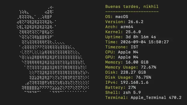 Purrpeek Braille report in macOS Terminal